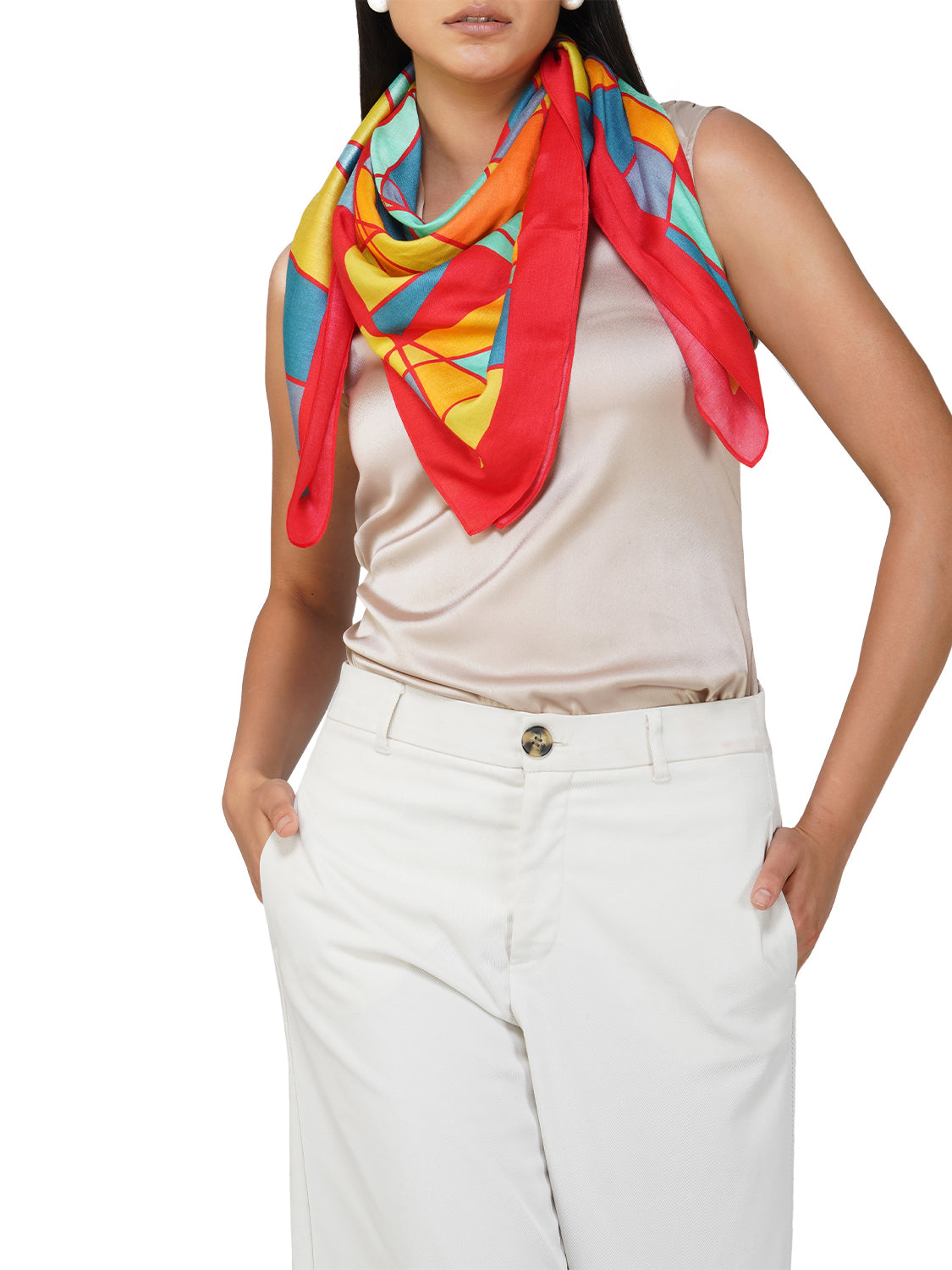 Jouy Red Scarf