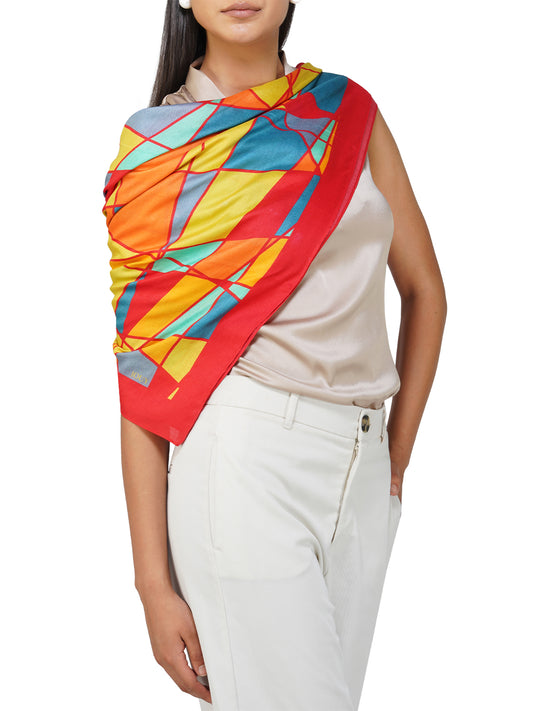 Jouy Red Scarf