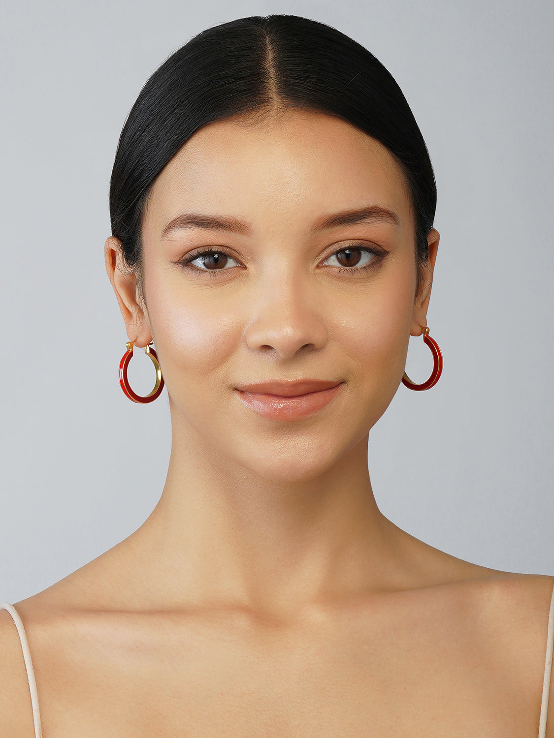 Red Gold Large Hoops