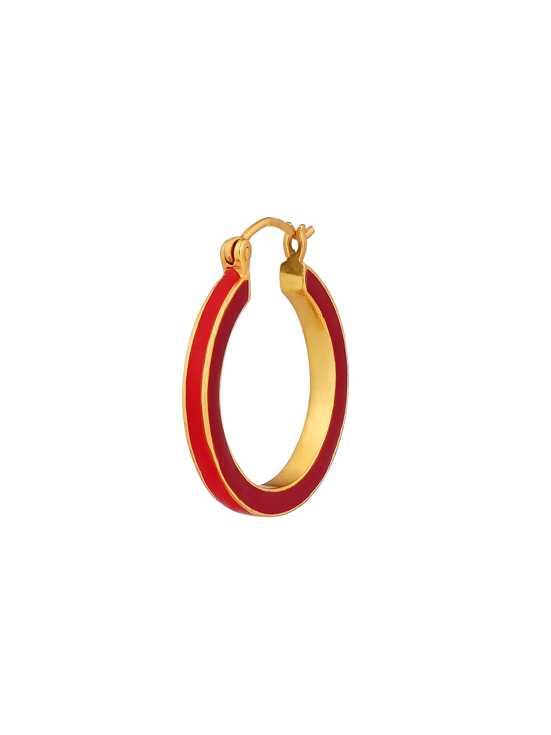 Red Gold Large Hoops