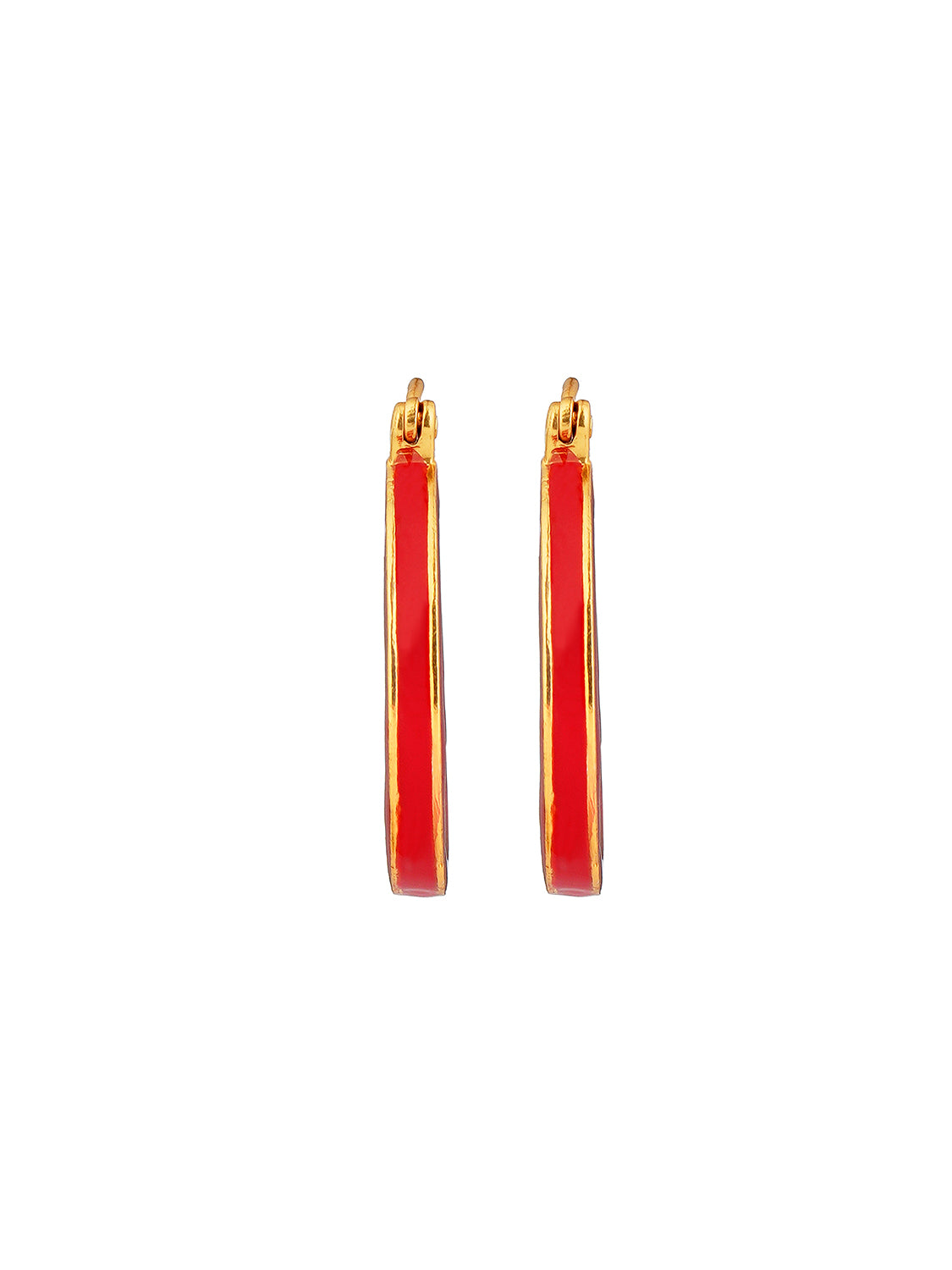 Red Gold Large Hoops