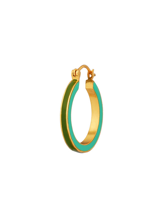 Teal Gold Large Hoops